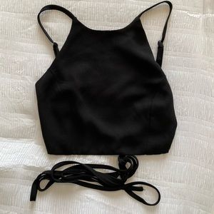 Black Wrap Around Tied Tank